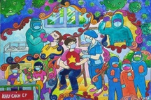 Tác phẩm từ khu cách ly của học sinh lớp 9 giành giải Nhất vẽ tranh