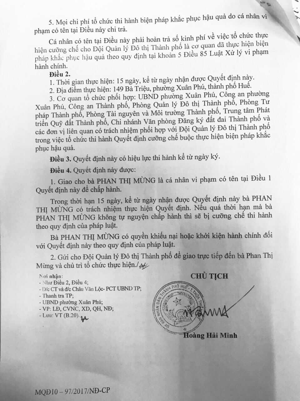 Vụ công trình sai phạm 1 năm không tháo dỡ nổi: Chủ nhà “chống lệnh” Chủ tịch TP Huế! - 3 Vụ công trình sai phạm 1 năm không tháo dỡ nổi: Chủ nhà “chống lệnh” Chủ tịch TP Huế! - 3