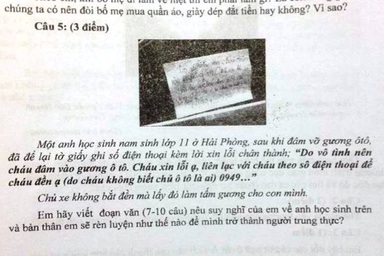 Lời xin lỗi gây sốt cộng đồng mạng vào đề thi Giáo dục Công dân