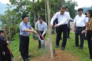 Phó Thủ tướng Vũ Văn Ninh trồng cây lưu niệm tại Khu di tích Pác Bó