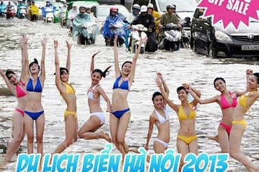 Hà Nội “phố hóa sông”, cư dân mạng nhộn nhịp chế ảnh 