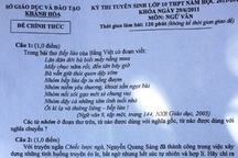Sai sót về trích dẫn trong đề thi môn Văn tại Khánh Hòa