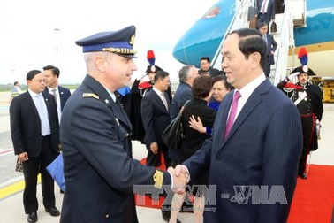 Chủ tịch nước Trần Đại Quang bắt đầu chuyến thăm cấp Nhà nước tới Italy