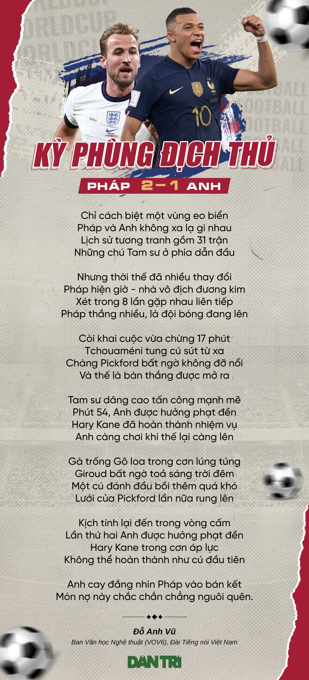 Thơ World Cup: Kỳ phùng địch thủ Pháp - Anh - 1