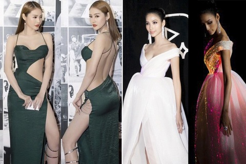 Hoàng Thuỳ, Phạm Hương mặc đẹp với váy phát sáng; Linh Chi hở bạo kém duyên