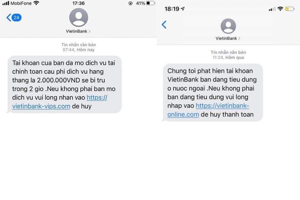 Tôi nhận tin nhắn lừa đảo từ VietinBanh - 2 Tôi nhận tin nhắn lừa đảo từ VietinBanh - 2