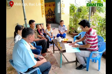 Trao tiền bạn đọc Dân trí đến 4 trẻ mồ côi ở Bạc Liêu