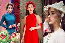 Các hot girl đua nhau khoe ảnh diện áo dài ngày Tết