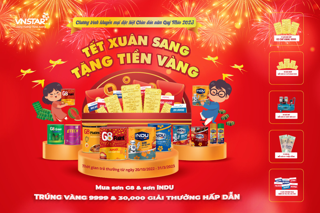 Sơn G8 và iNDU tặng tiền, vàng tri ân khách hàng - 1 Sơn G8 và iNDU tặng tiền, vàng tri ân khách hàng - 1