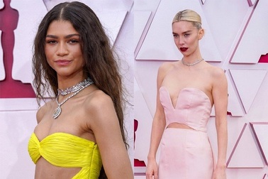 Minh tinh Hollywood mặc váy khoe ngực phẳng lì trên thảm đỏ Oscar 2021