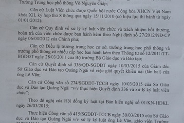 Hiệu trưởng ra lại quyết định “buộc thôi việc” giáo viên tố cáo