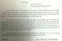 An Giang ra hàng loạt văn bản chấn chỉnh cán bộ sử dụng Facebook