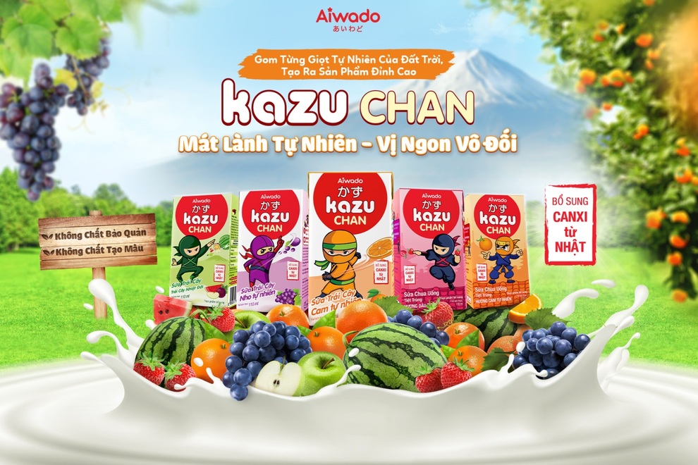 Aiwado mở rộng thị phần với sữa trái cây, sữa chua uống Kazu Chan - 1 Aiwado mở rộng thị phần với sữa trái cây, sữa chua uống Kazu Chan - 1