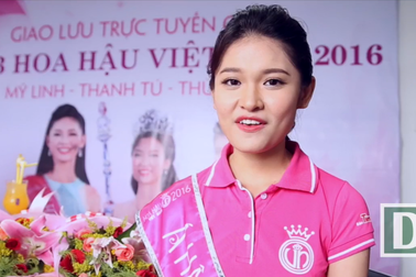 Á hậu 2 Thùy Dung trổ tài hát tiếng Anh tặng bạn đọc Dân trí