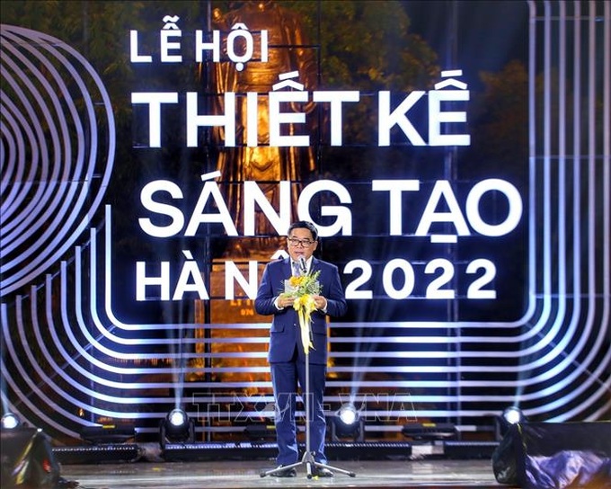 Ông Đỗ Đình Hồng, Giám đốc Sở Văn hóa và Thể thao Hà Nội phát biểu tại buổi lễ. Ảnh: Tuấn Đức/TTXVN.