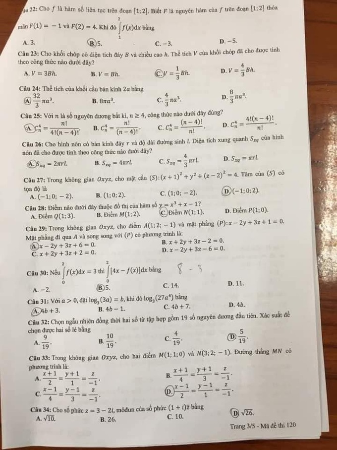 Đề Toán kỳ thi tốt nghiệp THPT 2021, đợt 2: Đỉnh của phổ điểm sẽ ở mức 7 điểm - Ảnh 5.