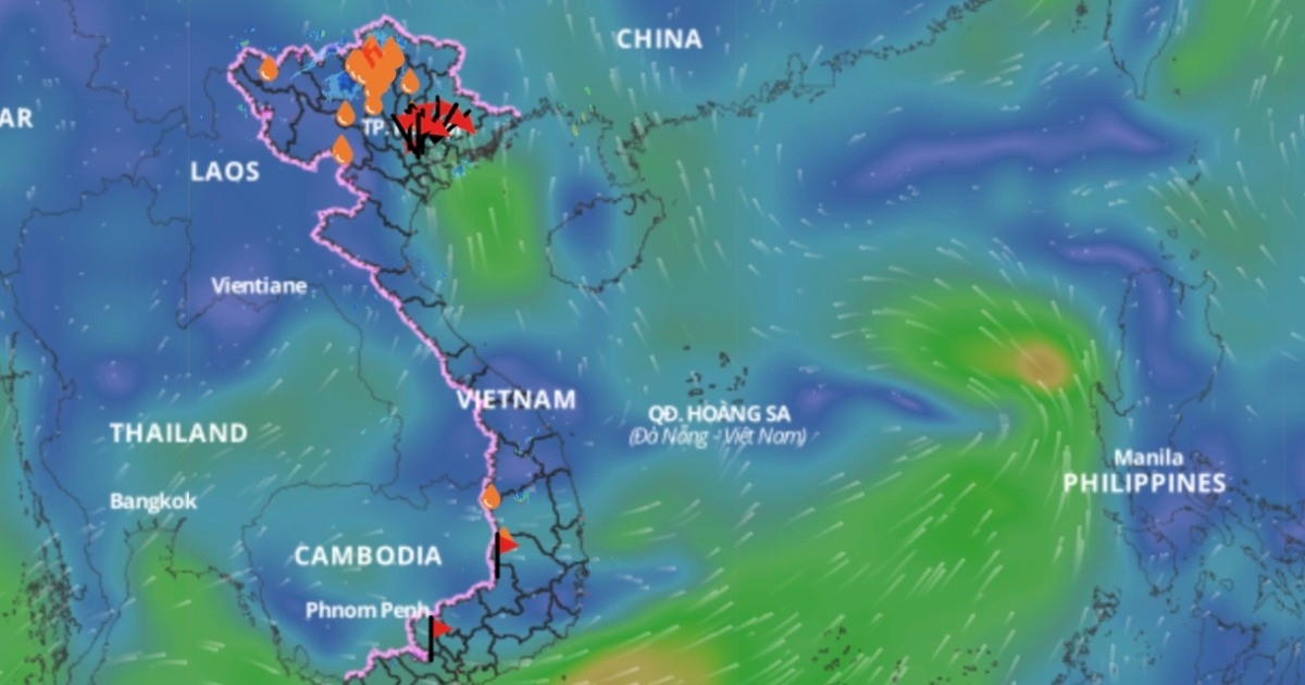 Vùng áp thấp xuất hiện trên Biển Đông