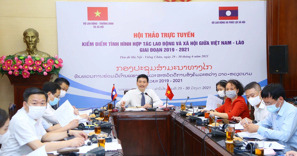 Hội thảo trực tuyến về tình hình hợp tác lao động, xã hội Việt Nam - Lào - 1 Hội thảo trực tuyến về tình hình hợp tác lao động, xã hội Việt Nam - Lào - 1