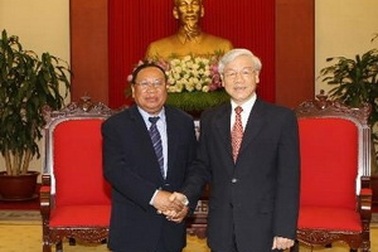 Tổng Bí thư tiếp đoàn Mặt trận Lào xây dựng đất nước