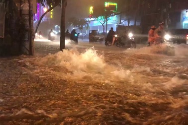 Đường sắt Nam Bắc tê liệt vì mưa cực lớn ở phía Đông Sài Gòn