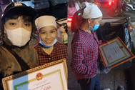 Thấy mẹ nhặt ve chai trên phố Hà Nội, chàng trai bí mật tới khoe giấy khen