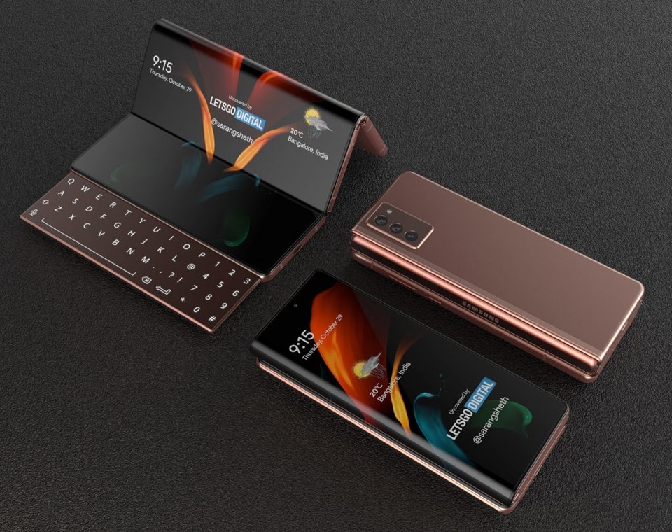 Độc đáo ý tưởng smartphone màn hình gập với bàn phím trượt của Samsung - 8 Độc đáo ý tưởng smartphone màn hình gập với bàn phím trượt của Samsung - 8