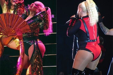 Christina Aguilera khoe dáng đẫy đà trên sân khấu