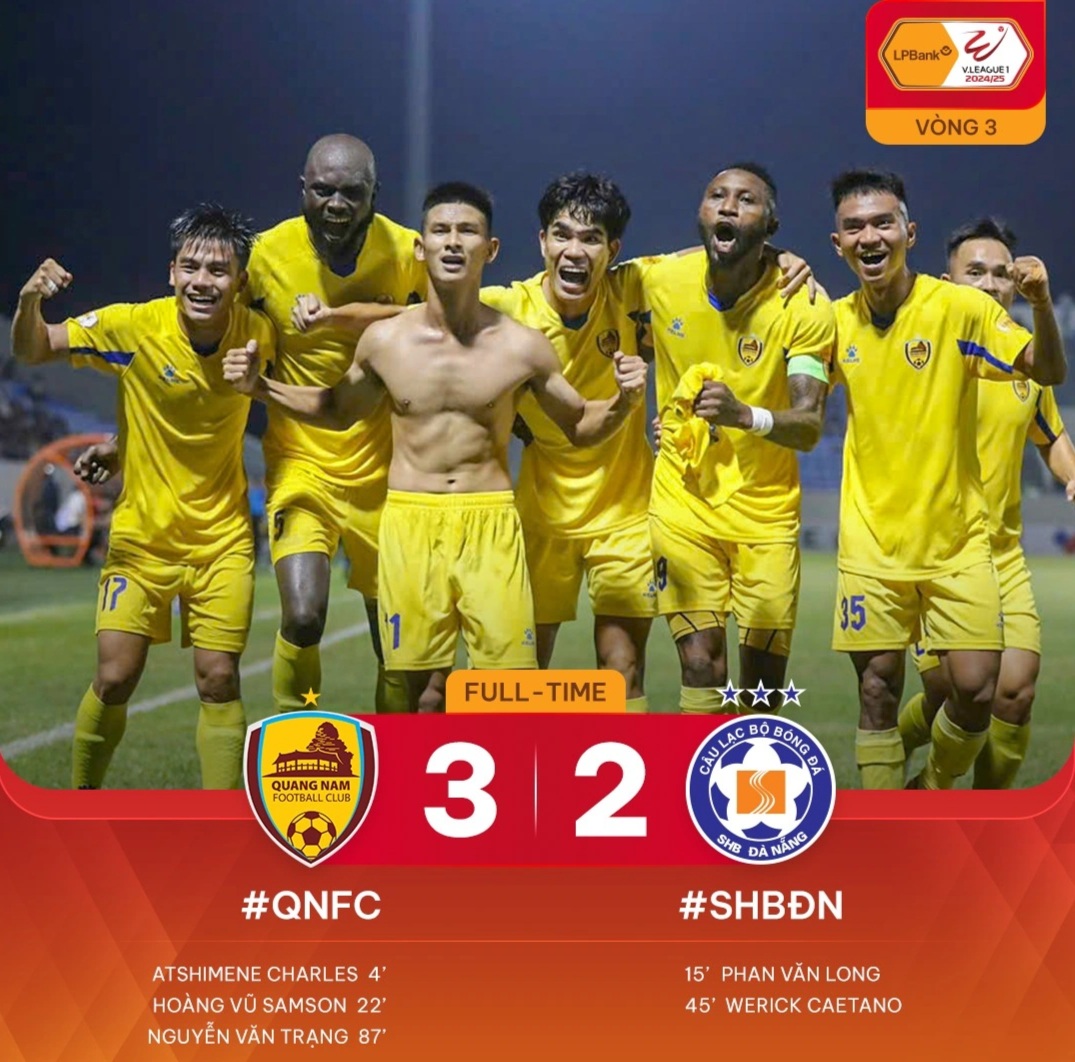 ក្លឹប Quang Nam យកឈ្នះ SHB Da Nang ចំណែក SL Nghe An ស្មើ Ha Tinh - ១ CLB Quảng Nam đánh bại SHB Đà Nẵng, SL Nghệ An hòa nghẹt thở Hà Tĩnh - 1