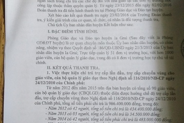 Công an tiếp nhận hồ sơ vụ Phòng Giáo dục “ém” tiền của giáo viên