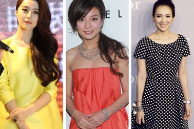 Phạm Băng Băng rực rỡ váy vàng, Triệu Vy duyên dáng khoe vai trần 