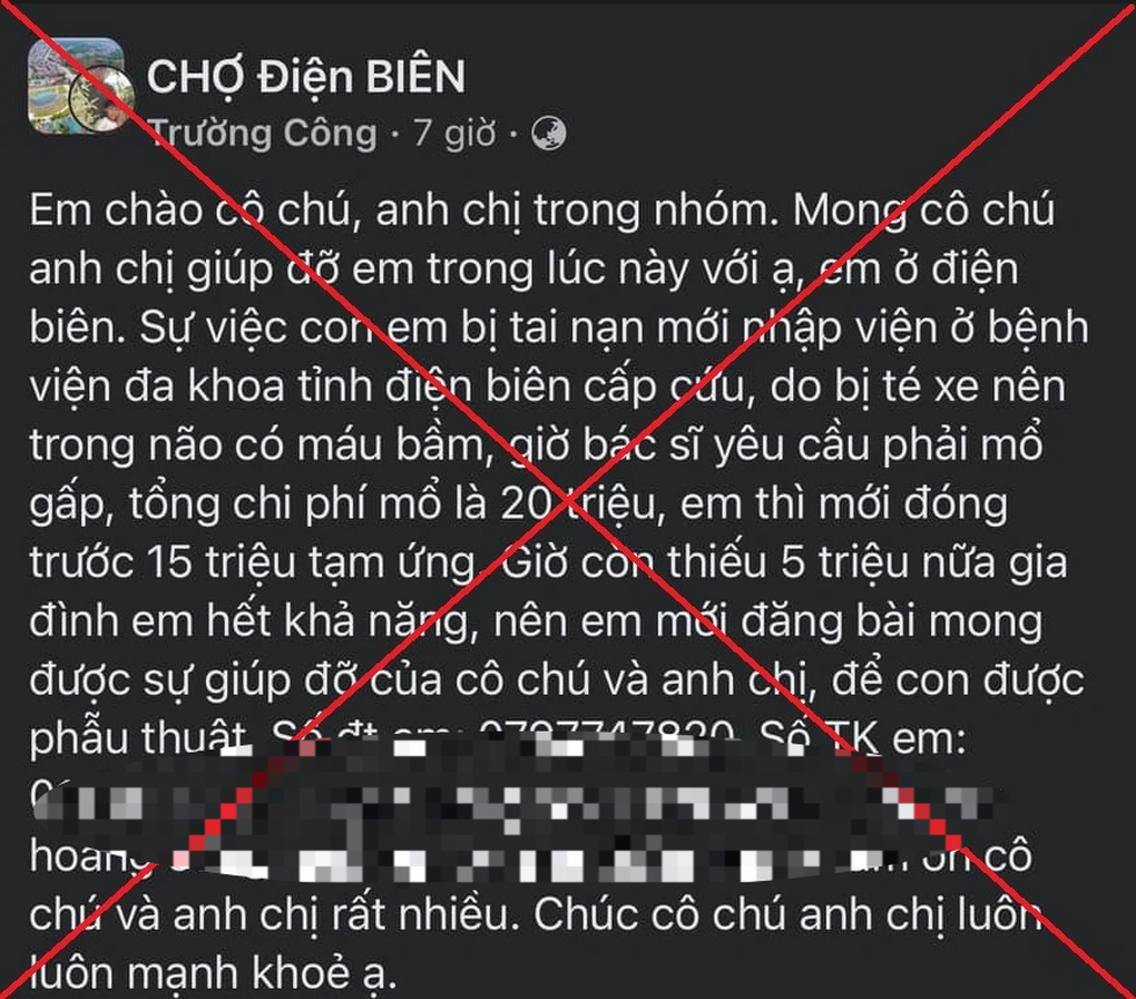 Cảnh báo lừa đảo qua việc kêu gọi quyên góp tiền chữa bệnh - 1 Cảnh báo lừa đảo qua việc kêu gọi quyên góp tiền chữa bệnh - 1
