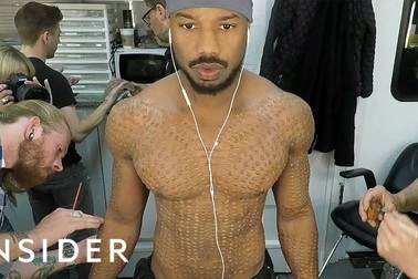 Michael B. Jordan hóa trang trên phim trường "Black Panther" (2018)