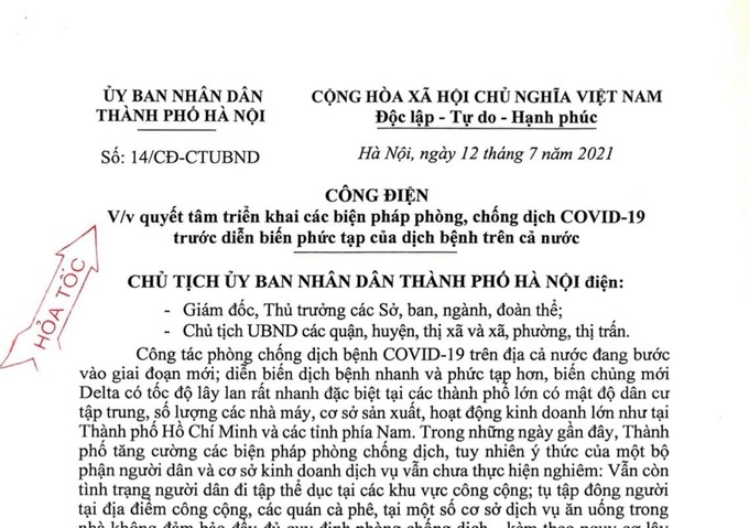 NÓNG: Từ 0h ngày 13-7, Hà Nội đóng cửa quán cà phê, quán ăn, cửa hàng cắt tóc... - Ảnh 1.