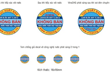 Ban hành tem chống giả lịch blốc năm 2013