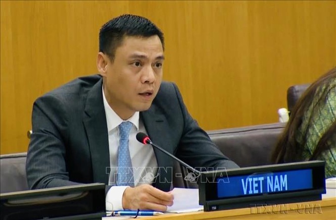 Đại sứ Đặng Hoàng Giang, Trưởng Phái đoàn Việt Nam tại LHQ. Ảnh: TTXVN.
