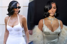 Kim Kardashian diện váy cúp ngực gợi cảm, đeo trang sức tiền tỷ tại Pháp
