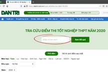 Hướng dẫn tra cứu điểm thi tốt nghiệp THPT 2020 trên Dân trí