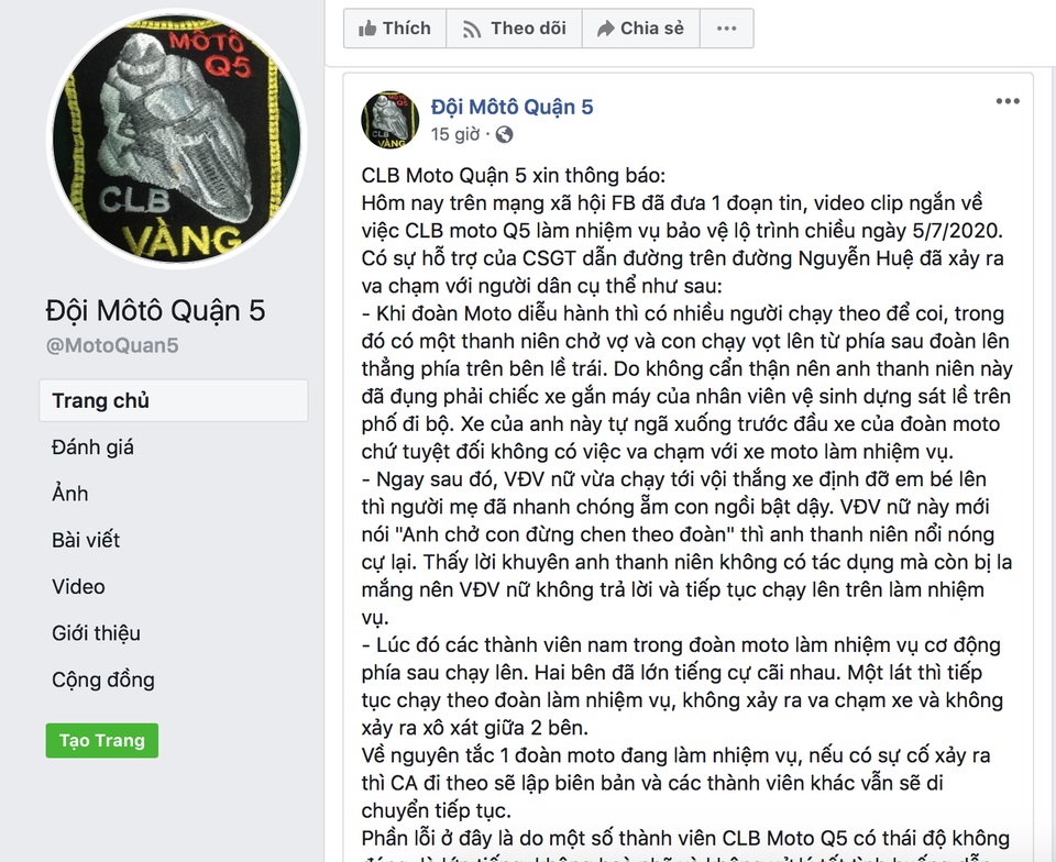 Vụ đoàn mô tô nghi va chạm xe máy: Tìm cặp vợ chồng để xin lỗi - 2 Vụ đoàn mô tô nghi va chạm xe máy: Tìm cặp vợ chồng để xin lỗi - 2