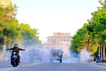 Phun khử khuẩn toàn bộ thành phố Vinh