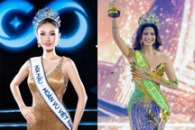 Hoa hậu Hoàn vũ và 7 hoa hậu đăng quang khi mặc váy của một nhà thiết kế