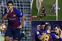 Luis Suarez rực sáng, Barcelona giành 3 điểm đầy nghẹt thở