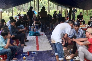 Triệt xóa tụ điểm xóc đĩa trong rừng cao su, tạm thu giữ hơn 500 triệu đồng