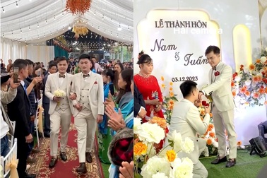 Khoảnh khắc xúc động trong đám cưới đồng giới ở Yên Bái