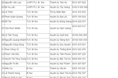 Quảng Nam công khai 19 đường dây nóng tiếp nhận tin tham nhũng