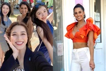 Đỗ Thị Hà tươi tắn dạo phố cùng dàn người đẹp thi Hoa hậu Thế giới