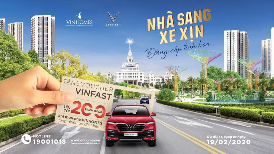 Mua nhà Vinhomes tặng voucher xe Vinfast lên tới 200 triệu đồng - 1 Mua nhà Vinhomes tặng voucher xe Vinfast lên tới 200 triệu đồng - 1