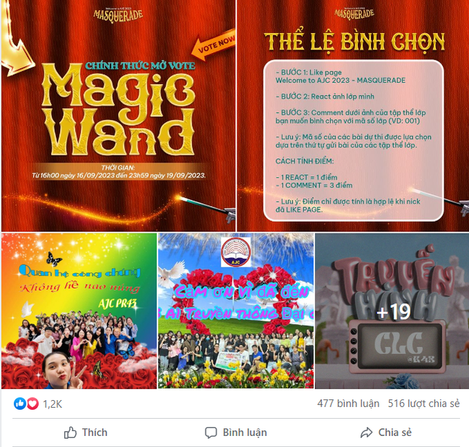 Không khí bình chọn diễn ra sôi nổi giữa các lớp.
