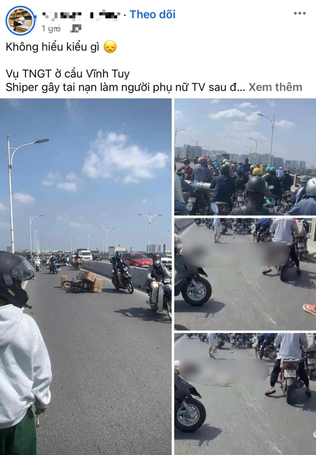 Thực hư thông tin shipper nhảy cầu Vĩnh Tuy sau khi gây tai nạn chết người - 1 Thực hư thông tin shipper nhảy cầu Vĩnh Tuy sau khi gây tai nạn chết người - 1