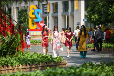 Không gian sống đắt giá bên những cung đường hoa ngày Tết