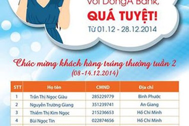 Lộ diện 10 khách hàng trúng giải chuyển khoản liên ngân hàng với DongA Bank